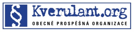 Tšekkiläisen yleishyödyllisen Kverulant.org-järjestön logo ja nimi, joka keskittyy yleisen edun ajamiseen.